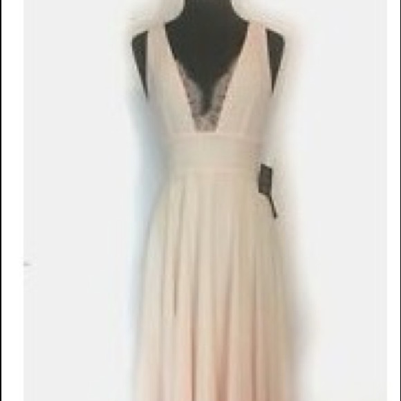 Chiffon maxi dress with lace bust - Picture 1 of 3